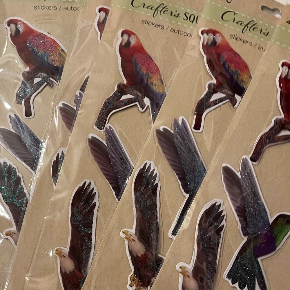 Bird Stickers (10 Packs of Foam Stickers)‎ Pet Themed NEW Crafter’s Square (p/x)